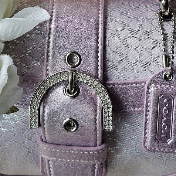 Sold- Vintage Coach Signature Lurex & Swarovski Crystal Top-Handle Bag / Purse - Picture 11 of 15